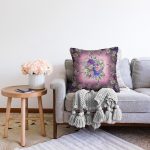 Çiçek Desenli Özel Tasarım Dijital Baskılı Modern Raşel Kadife Yastık Kırlent Kılıfı Realhomes