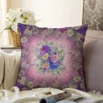 Çiçek Desenli Özel Tasarım Dijital Baskılı Modern Raşel Kadife Yastık Kırlent Kılıfı Realhomes