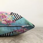 Çiçek Desenli Özel Tasarım Dijital Baskılı Modern Raşel Kadife Yastık Kırlent Kılıfı Realhomes