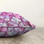 Çiçekli Geometrik Motifli Özel Tasarım Dijital Baskılı Modern Raşel Kadife Yastık Kırlent Kılıfı Realhomes