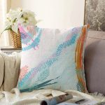 - Sonil-K4151-Gorsel - Realhomes  Modern Mavi ve Turuncu Tasarımlı Dijital Baskılı Raşel Kadife Yastık Kırlent Kılıfı Realhomes
