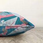 Suluboya Geometrik Tasarım Dijital Baskılı Raşel Kadife Yastık Kırlent Kılıfı Realhomes