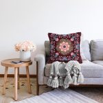 Renkli Modern Çiçekler Özel Tasarım Raşel Kadife Yastık Kırlent Kılıfı Realhomes