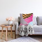 Geometrik Modern Sanat Tasarımlı Raşel Kadife Yastık Kırlent Kılıfı Realhomes