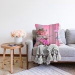 - Sonil-K4177-Gorsel-1 - Realhomes  Ekose Zeminde Gül Temalı Raşel Kadife Yastık Kırlent Kılıfı Realhomes