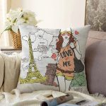 - Sonil-K42-Gorsel - Realhomes  Paris Woman Dijital Baskılı Dekoratif Raşel Kadife Yastık Kırlent Kılıfı Realhomes
