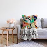 Modern Sanat Tasarımlı Dijital Baskılı Raşel Kadife Yastık Kırlent Kılıfı Realhomes