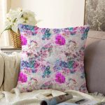 - Sonil-K4214-Gorsel - Realhomes  Modern Çiçek Tasarımlı Dijital Baskılı Özel Tasarım Raşel Kadife Yastık Kırlent Kılıfı Realhomes