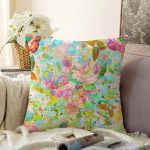 Modern Sanat Tasarımlı Dijital Baskılı Raşel Kadife Yastık Kırlent Kılıfı Realhomes