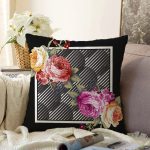 - Sonil-K4231-Gorsel - Realhomes  Modern Geometrik Motifli Özel Tasarım Raşel Kadife Yastık Kırlent Kılıfı Realhomes