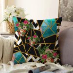 - Sonil-K4234-Gorsel - Realhomes Siyah Geometrik Özel Tasarım Raşel Kadife Yastık Kırlent Kılıfı Realhomes