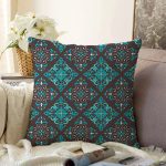 - Sonil-K4240-Gorsel - Realhomes  Modern Çini Tasarımlı Dijital Baskılı Raşel Kadife Yastık Kırlent Kılıfı Realhomes