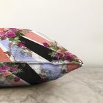 - Sonil-K4244-Gorsel-2 - Realhomes Modern Güller ve Geometrik Çizgiler Motifli Özel Tasarım Şönil Yastık Kırlent Kılıfı Realhomes