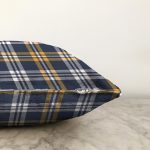 Lacivert ve Sarı Modern Tasarım Raşel Kadife Yastık Kırlent Kılıfı Realhomes