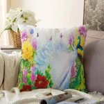 - Sonil-K4252-Gorsel - Realhomes Modern Tavus Kuşu Tasarımlı Dijital Baskılı Raşel Kadife Yastık Kırlent Kılıfı Realhomes