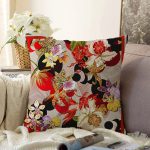 Modern Çiçekler Motifli Özel Tasarım Raşel Kadife Yastık Kırlent Kılıfı Realhomes