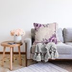 Çiçek Desenli Özel Tasarım Dijital Baskılı Modern Raşel Kadife Yastık Kırlent Kılıfı Realhomes