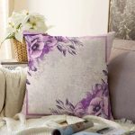 Çiçek Desenli Özel Tasarım Dijital Baskılı Modern Raşel Kadife Yastık Kırlent Kılıfı Realhomes