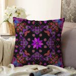 - Sonil-K4278-Gorsel - Realhomes  Modern Çiçekler Motifli Özel Tasarım Raşel Kadife Yastık Kırlent Kılıfı Realhomes