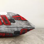 Şehir Manzarası Telefon Kulübesi Motifli Dijital Baskılı Dekoratif Raşel Kadife Yastık Kırlent Kılıfı Realhomes