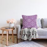 Damask Figürlü Özel Tasarım Dijital Baskılı Modern Raşel Kadife Yastık Kırlent Kılıfı Realhomes