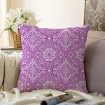 Damask Figürlü Özel Tasarım Dijital Baskılı Modern Raşel Kadife Yastık Kırlent Kılıfı Realhomes