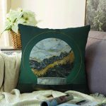 - Sonil-K6007-Gorsel - Realhomes  Mermer Ve Altınlı 3D Daire Desenli Dijital Baskılı Dekoratif Raşel Kadife Yastık Kırlent Kılıfı Realhomes