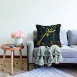 Koyu Zeminde Altın Rengi Mermer Desenli Dijital Baskılı Dekoratif Raşel Kadife Yastık Kırlent Kılıfı Realhomes