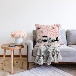 Fayton Resimli Dijital Baskılı Dekoratif Raşel Kadife Yastık Kırlent Kılıfı Realhomes