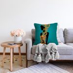 - Sonil-K6470-Gorsel-1 - Realhomes Mavi Zeminde Afrika Kadın İllüstrasyon Dijital Baskılı Dekoratif Raşel Kadife Yastık Kırlent Kılıfı Realhomes