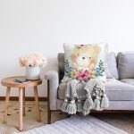 - Sonil-K6588-Gorsel-1 - Realhomes Sevimli Bebek Ayıcık Çocuk Odası Dijital Baskılı Dekoratif Raşel Kadife Yastık Kırlent Kılıfı Realhomes