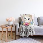 Sevimli Bebek Baykuş Çocuk Odası Dijital Baskılı Dekoratif Raşel Kadife Yastık Kırlent Kılıfı Realhomes