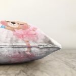 Sevimli Bebek Balerin Çocuk Odası Dijital Baskılı Dekoratif Raşel Kadife Yastık Kırlent Kılıfı Realhomes