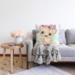 Sevimli Bebek Aslan Çocuk Odası Dijital Baskılı Dekoratif Raşel Kadife Yastık Kırlent Kılıfı Realhomes