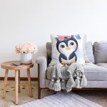 - Sonil-K6616-Gorsel-1 - Realhomes  Sevimli Bebek Penguen Çocuk Odası Dijital Baskılı Dekoratif Raşel Kadife Yastık Kırlent Kılıfı Realhomes