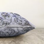 Bisiklet Ve Çiçek Figürlü Özel Tasarım Dijital Baskılı Modern Raşel Kadife Yastık Kırlent Kılıfı Realhomes