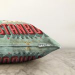 İstanbul Temalı Dijital Baskılı Dekoratif Raşel Kadife Yastık Kırlent Kılıfı Realhomes