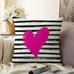 Sevgililer Günü Temalı Özel Tasarım Dijital Baskılı Modern Raşel Kadife Yastık Kırlent Kılıfı Realhomes