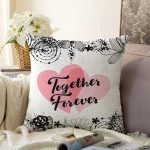 Sevgililer Günü Temalı Özel Tasarım Dijital Baskılı Modern Raşel Kadife Yastık Kırlent Kılıfı Realhomes