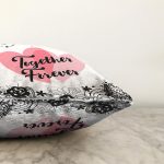 Sevgililer Günü Temalı Özel Tasarım Dijital Baskılı Modern Raşel Kadife Yastık Kırlent Kılıfı Realhomes