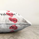 Sevgililer Günü Temalı Özel Tasarım Dijital Baskılı Modern Raşel Kadife Yastık Kırlent Kılıfı Realhomes