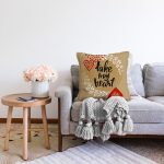 Sevgililer Günü Temalı Özel Tasarım Dijital Baskılı Modern Raşel Kadife Yastık Kırlent Kılıfı Realhomes