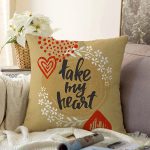 Sevgililer Günü Temalı Özel Tasarım Dijital Baskılı Modern Raşel Kadife Yastık Kırlent Kılıfı Realhomes