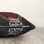 Sevgililer Günü Temalı Özel Tasarım Dijital Baskılı Modern Raşel Kadife Yastık Kırlent Kılıfı Realhomes