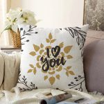 - Sonil-K9022-Gorsel - Realhomes  Sevgililer Günü Temalı Özel Tasarım Dijital Baskılı Modern Raşel Kadife Yastık Kırlent Kılıfı Realhomes