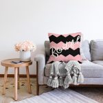 Sevgililer Günü Temalı Özel Tasarım Dijital Baskılı Modern Raşel Kadife Yastık Kırlent Kılıfı Realhomes