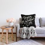 Sevgililer Günü Temalı Özel Tasarım Dijital Baskılı Modern Şönil Yastık Kırlent Kılıfı Realhomes