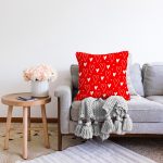 Sevgililer Günü Temalı Özel Tasarım Dijital Baskılı Modern Raşel Kadife Yastık Kırlent Kılıfı Realhomes