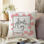 Sevgililer Günü Temalı Özel Tasarım Dijital Baskılı Modern Raşel Kadife Yastık Kırlent Kılıfı Realhomes