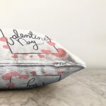 Sevgililer Günü Temalı Özel Tasarım Dijital Baskılı Modern Raşel Kadife Yastık Kırlent Kılıfı Realhomes